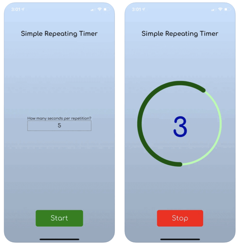 Simple Repeating Timer App